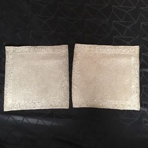Home  15 inch square Beaded and Sequined Chargers, set of 2